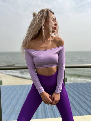 Топ Fitzona LILAC OFF THE SHOULDER TOP WITH LONG SLEEVE