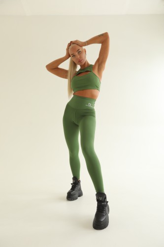 ТОП GREEN TOP WITH CUTOUT ON FRONT