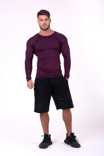 Чоловічий лонгслів Nebbia Hero Compression Shirt 146 Burgundy