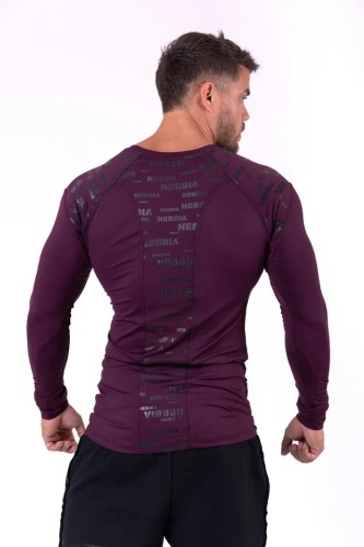 Чоловічий лонгслів Nebbia Hero Compression Shirt 146 Burgundy