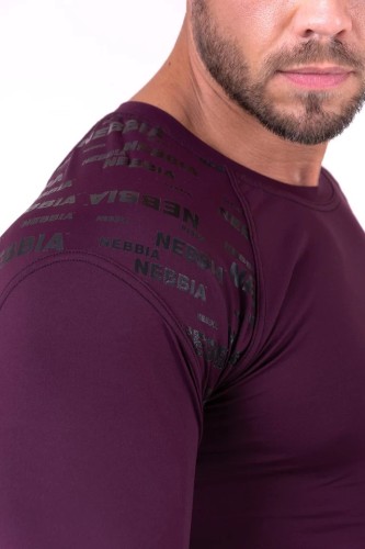 Чоловічий лонгслів Nebbia Hero Compression Shirt 146 Burgundy