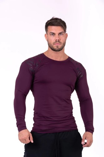 Чоловічий лонгслів Nebbia Hero Compression Shirt 146 Burgundy
