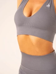 Топ Ryderwear Lift Rib Seamless Halter Sports Bra - Charcoal