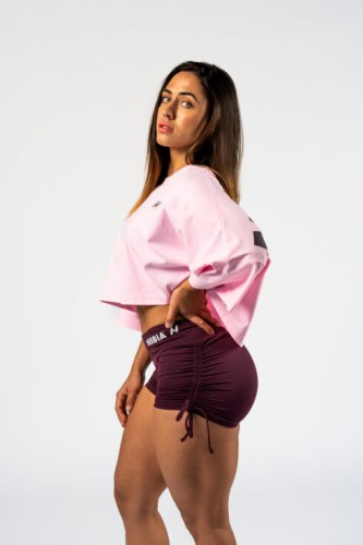 Футболка Nebbia Oversized Cropped Tee JUST FLOW Pink 431