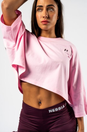 Футболка Nebbia Oversized Cropped Tee JUST FLOW Pink 431