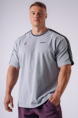 Футболка NEBBIA x Olympia Muscle Cover T-Shirt Light Grey 942