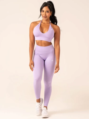 Топ Ryderwear Lift Rib Seamless Halter Sports Bra - Lavender