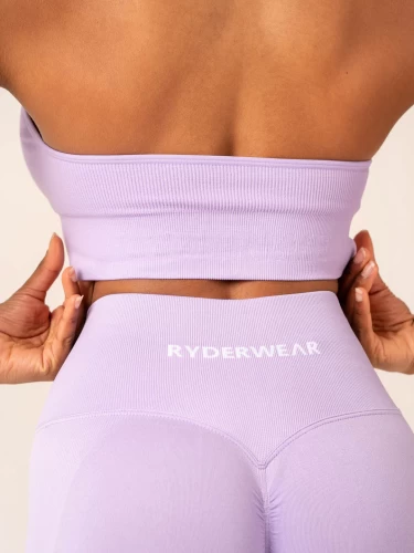 Топ Ryderwear Lift Rib Seamless Halter Sports Bra - Lavender