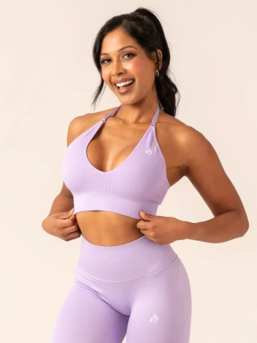 Топ Ryderwear Lift Rib Seamless Halter Sports Bra - Lavender