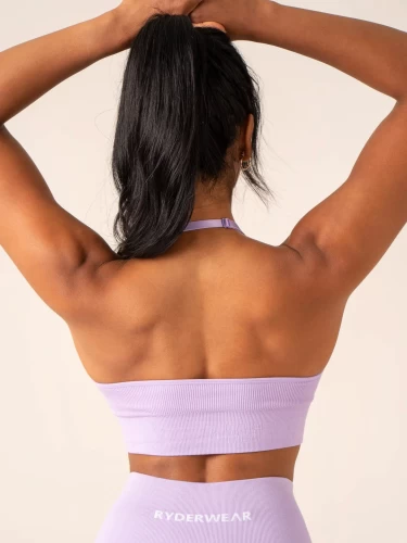 Топ Ryderwear Lift Rib Seamless Halter Sports Bra - Lavender