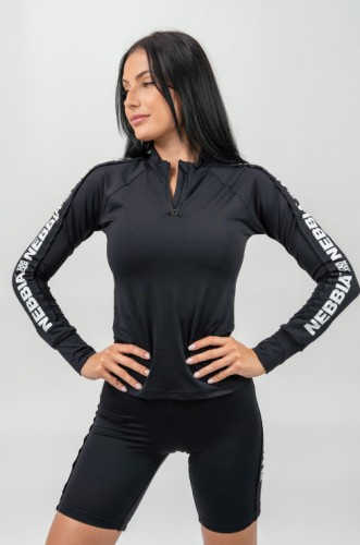 Женский лонгслив Nebbia Long Sleeve Zipper Top Winner Black 239