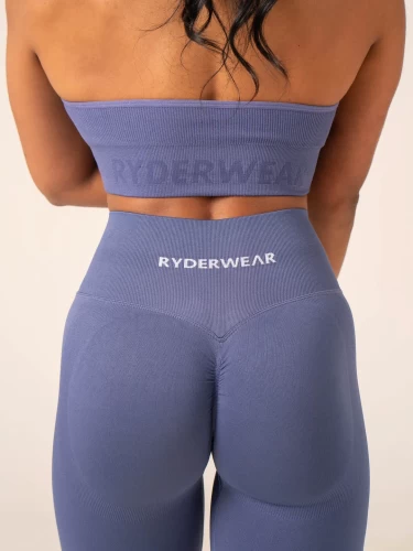 Топ Ryderwear Lift Rib Seamless Halter Sports Bra - Denim Blue