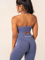 Топ Ryderwear Lift Rib Seamless Halter Sports Bra - Denim Blue
