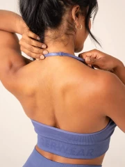 Топ Ryderwear Lift Rib Seamless Halter Sports Bra - Denim Blue