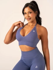 Топ Ryderwear Lift Rib Seamless Halter Sports Bra - Denim Blue