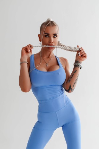 Майка Sporty Slim Fit Crop Tank Top 422 Light Blue