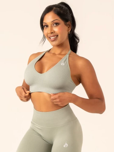Топ Ryderwear Lift Rib Seamless Halter Sports Bra - Sage