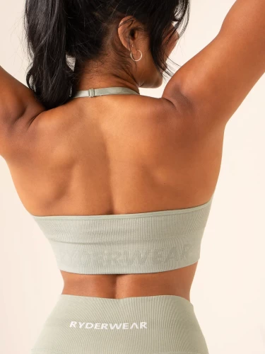 Топ Ryderwear Lift Rib Seamless Halter Sports Bra - Sage