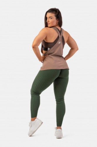 Майка Sleeveless Loose Cross Back Tank Top "Feeling Good" Brown 419