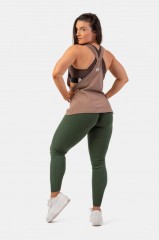 Майка Sleeveless Loose Cross Back Tank Top "Feeling Good" Brown 419