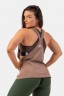 Майка Sleeveless Loose Cross Back Tank Top "Feeling Good" Brown 419