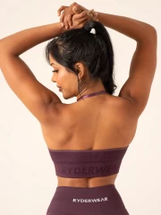 Топ Ryderwear Lift Rib Seamless Halter Sports Bra - Plum