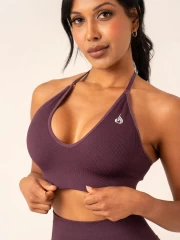 Топ Ryderwear Lift Rib Seamless Halter Sports Bra - Plum