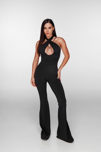 Комбінезон розкльошений Fitzona Black Flared Jumpsuit 4279776B