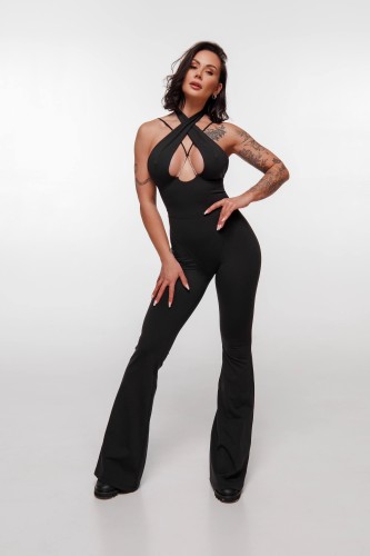 Комбінезон розкльошений Fitzona Black Flared Jumpsuit 4279776B