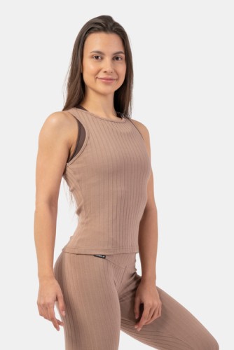 МАЙКА ORGANIC COTTON RIBBED TANK TOP BROWN 414