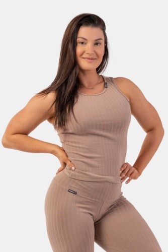 МАЙКА ORGANIC COTTON RIBBED TANK TOP BROWN 414
