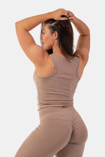 МАЙКА ORGANIC COTTON RIBBED TANK TOP BROWN 414