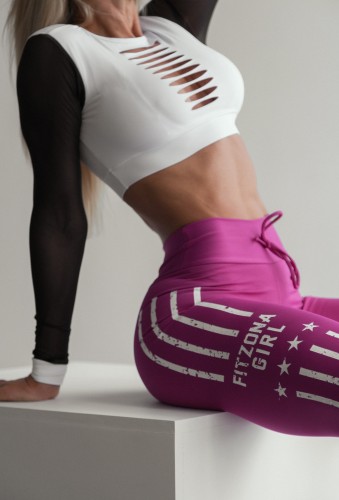 ТОП WHITE TOP WITH TULE LONG SLEEVES