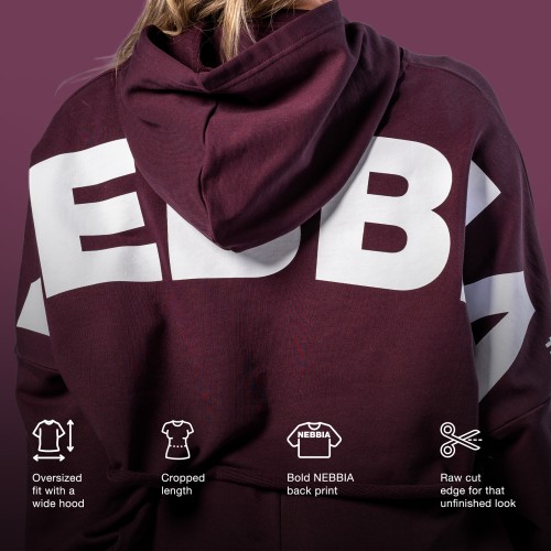 Худи Nebbia Oversized Hoodie OWN YOUR POWER Dark Red 433