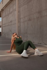 МАЙКА ORGANIC COTTON RIBBED TANK TOP DARK GREEN 414