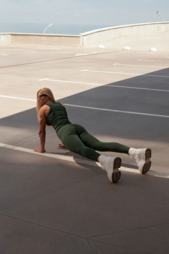 МАЙКА ORGANIC COTTON RIBBED TANK TOP DARK GREEN 414