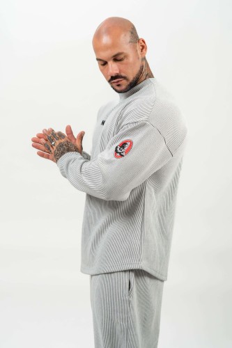 Кофта Nebbia Oversized Crew neck Sweatshirt SIGNATURE Light Grey 703