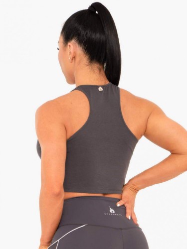Майка для спорту Ryderwear Cropped Racer Back Charcoal