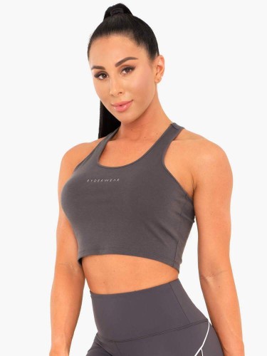 Майка для спорту Ryderwear Cropped Racer Back Charcoal
