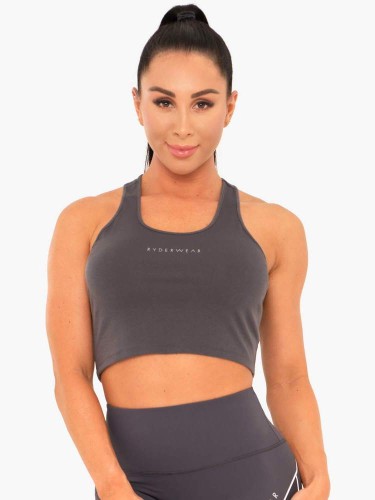 Майка для спорту Ryderwear Cropped Racer Back Charcoal