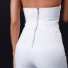 КОМБІНЕЗОН OVERALL White And Silver Leg Cuts 21359