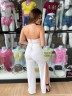 КОМБІНЕЗОН OVERALL White And Silver Leg Cuts 21359