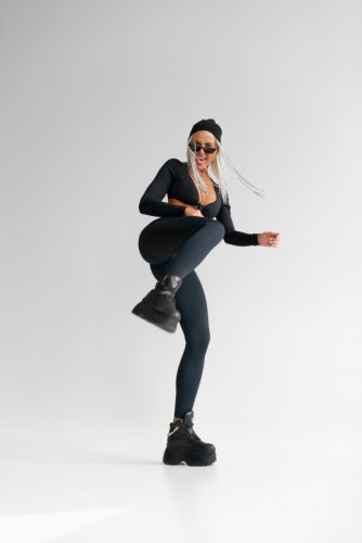 Легінси Fitzona Black Legging With Shiny Black on the Back