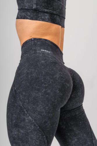 Леггинсы Nebbia Washed High Waisted Leggings GYM WARRIOR Black 776