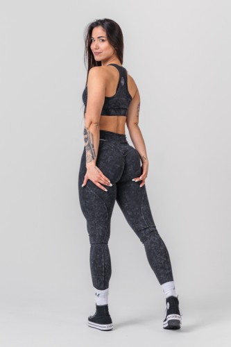 Леггинсы Nebbia Washed High Waisted Leggings GYM WARRIOR Black 776