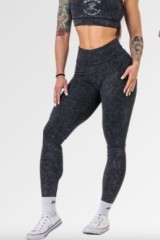 Леггинсы Nebbia Washed High Waisted Leggings GYM WARRIOR Black 776