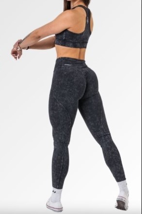 Леггинсы Nebbia Washed High Waisted Leggings GYM WARRIOR Black 776
