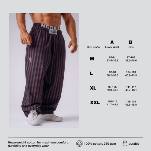 Штани NEBBIA x Olympia Pinstripe Sweatpants Black/Purple 956