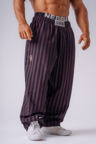 Штани NEBBIA x Olympia Pinstripe Sweatpants Black/Purple 956