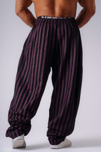 Штани NEBBIA x Olympia Pinstripe Sweatpants Black/Purple 956